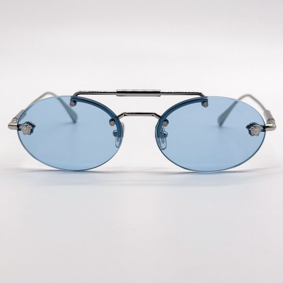 NEW VERSACE SUNGLASSES VE2295 1000/1 BLUE WOMEN EYEWEAR VE2295 10001 main image 5